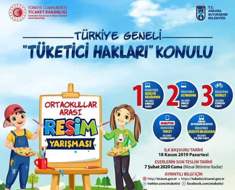 TÜKETİCİ HAKLARI KONULU ORTAOKUL ÖĞRENCİLERİ ARASI RESİM YARIŞMASI 2020 YILI