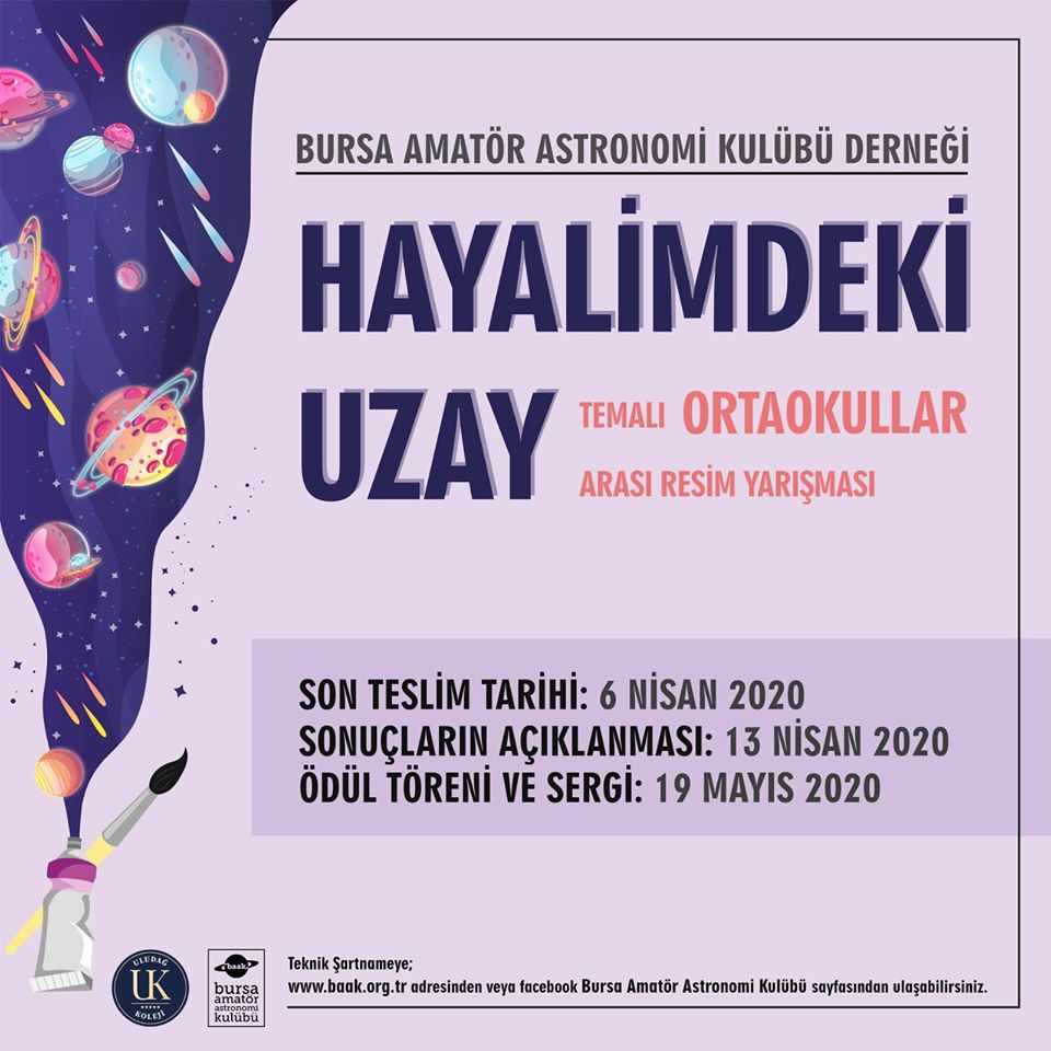 BURSA AMATÖR ASTRONOMİ KULÜBÜ DERNEĞİ “HAYALİMDEKİ UZAY” RESİM YARIŞMASI(BURSA ÇAPINDA) 2020 YILI
