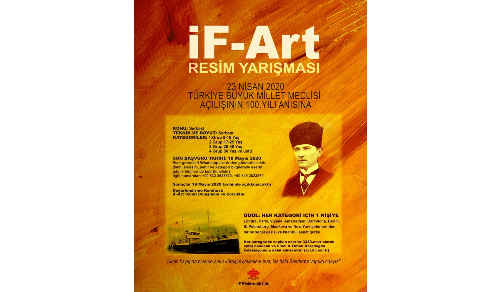 İF-ART SERBEST KONULU RESİM YARIŞMASI KATILIM ŞARTLARI 2020