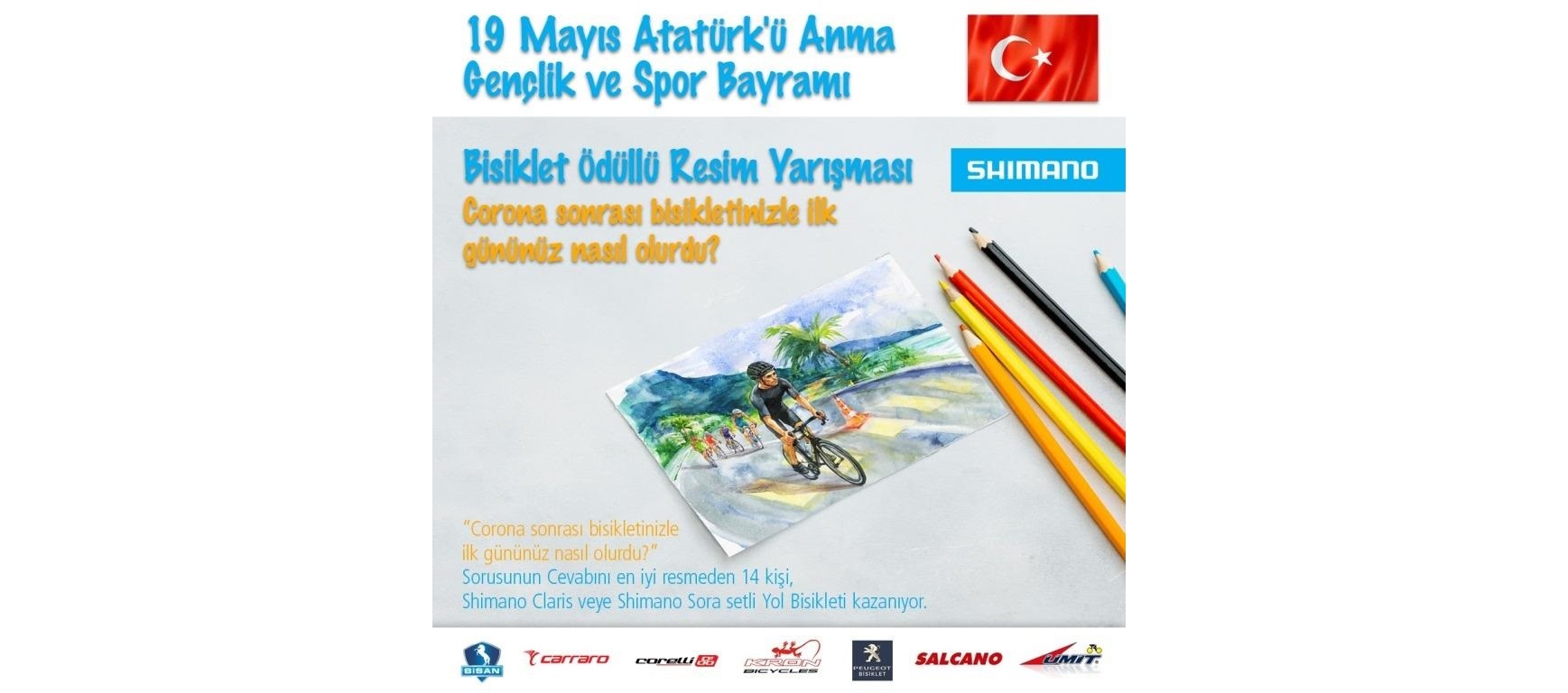 Shimano 19 Mayıs Bisiklet Ödüllü Resim Yarışması Başladı – 2020