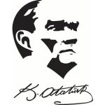 Atatürk siyah beyaz çizim
