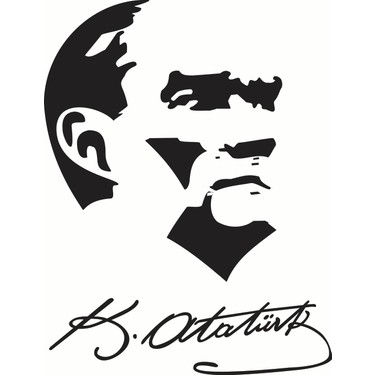 Atatürk siyah beyaz çizim