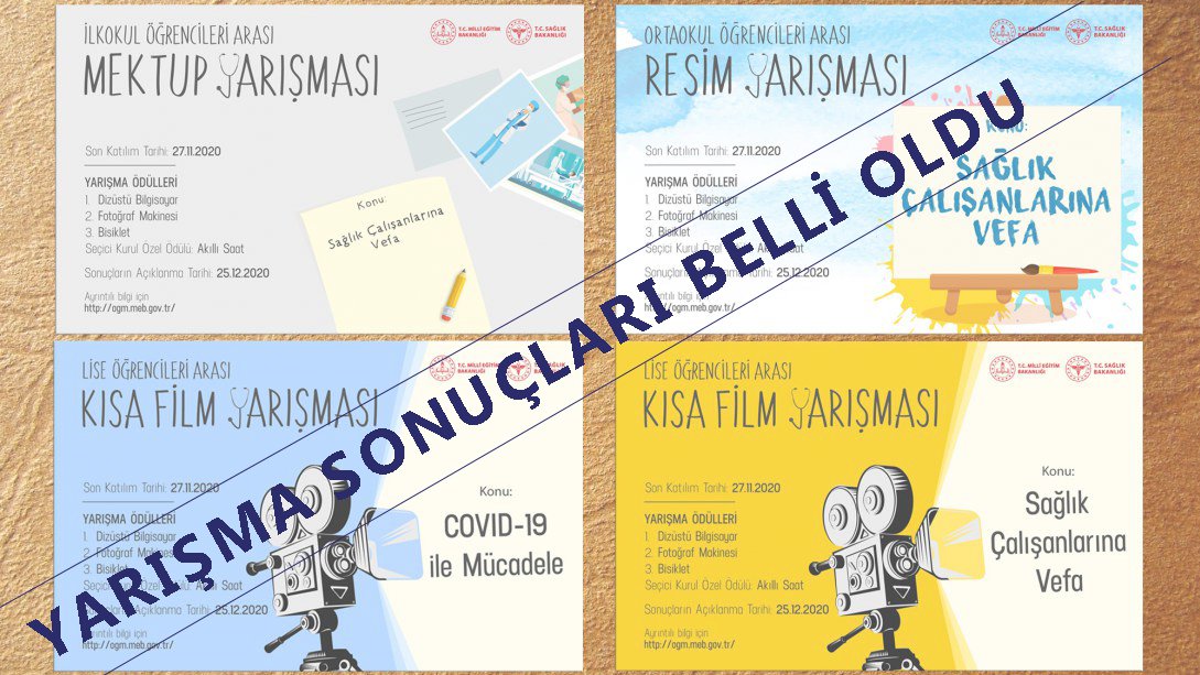 Sağlık Çalışanlarına Vefa Mektup, Kısa Film ve Resim Yarışması Sonuçları Belli Oldu