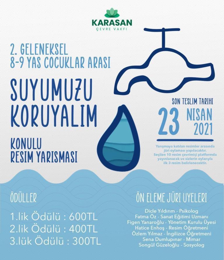 KARASAN ÇEVRE VAKFI SUYUMUZU KORUYALIM KONULU RESİM YARIŞMASI 2021 YILI