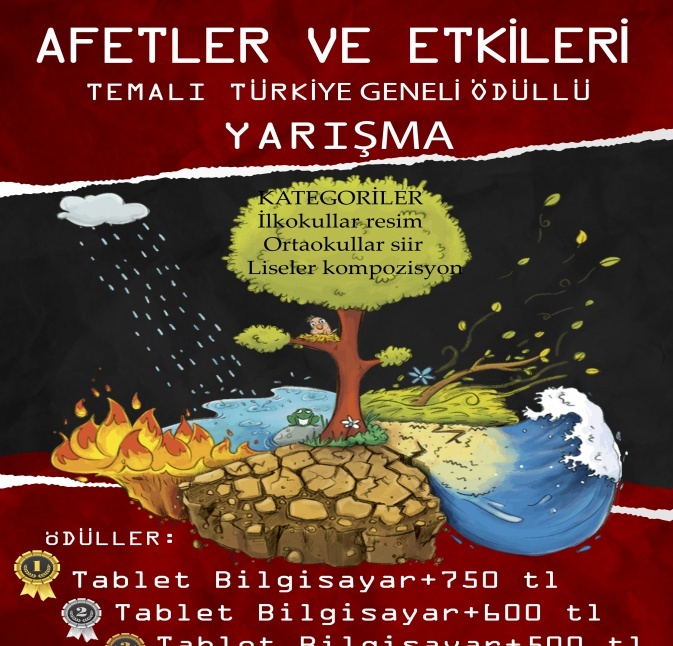 AFETLER VE ETKİLERİ KONULU İLKOKULLAR ARASI RESİM YARIŞMASI 2021