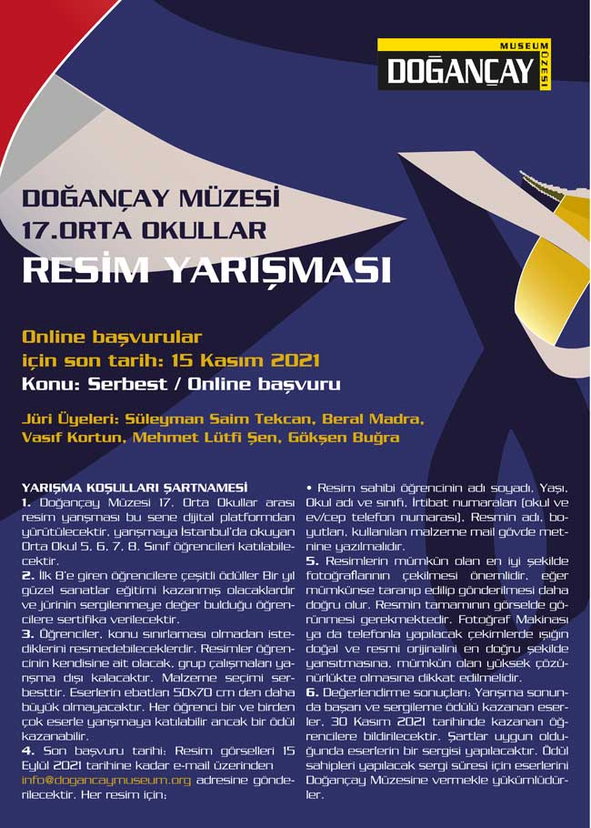 17. Doğançay Müzesi İstanbul Orta Okullar Resim Yarışması 2021