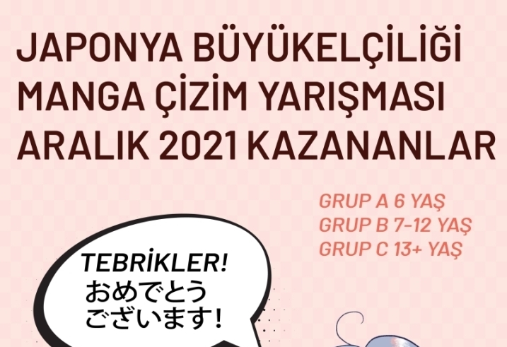 JAPONYA BÜYÜKELÇİLİĞİ MANGA ÇİZİM YARIŞMASI ARALIK 2021 SONUÇLARI KAZANANLAR