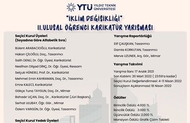 YILDIZ TEKNİK ÜNİVERSİTESİ “İklim Değişikliği” II. Ulusal Öğrenci Karikatür Yarışması 2022