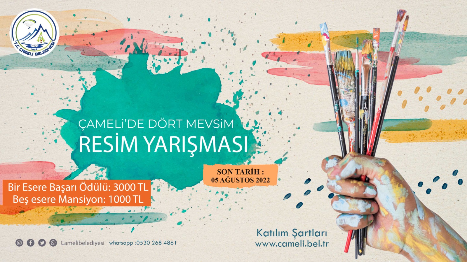ÇAMELİ BELEDİYESİ “ÇAMELİ’ DE DÖRT MEVSİM” KONULU RESİM YARIŞMASI 2022 YILI