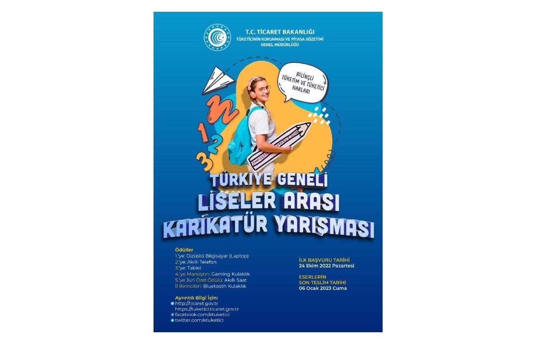 BİLİNÇLİ TÜKETİM VE TÜKETİCİ HAKLARI KONULU TÜRKİYE GENELİ LİSELER ARASI KARİKATÜR YARIŞMASI 2022