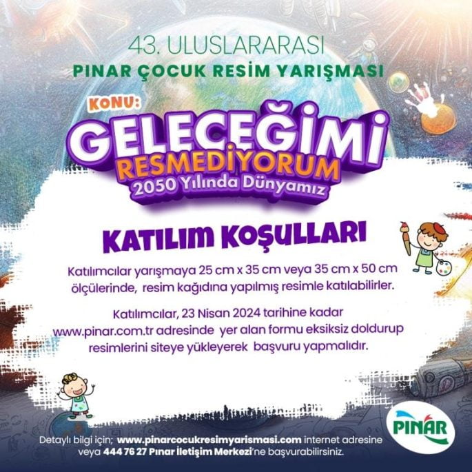 43. Uluslararası Pınar Çocuk Resim Yarışması 23 Nisan 2024 Yılı