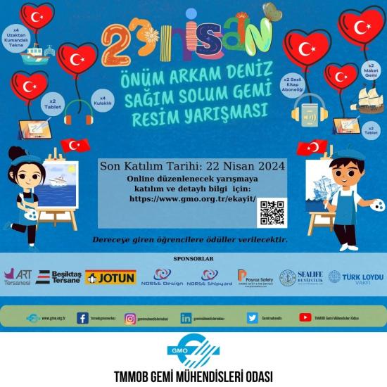GEMİ MÜHENDİSLERİ ODASI ÖNÜM ARKAM DENİZ SAĞIM SOLUM GEMİ KONULU RESİM YARIŞMASI 2024