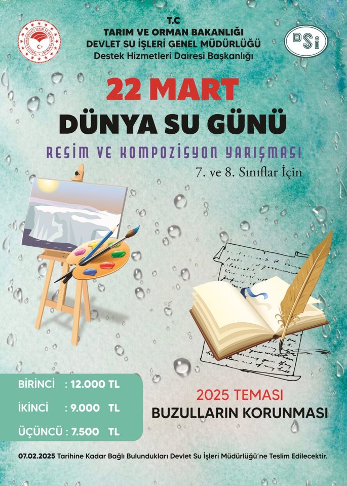 22 MART 2025 DÜNYA SU GÜNÜ KOMPOZİSYON VE RESİM YARIŞMASI