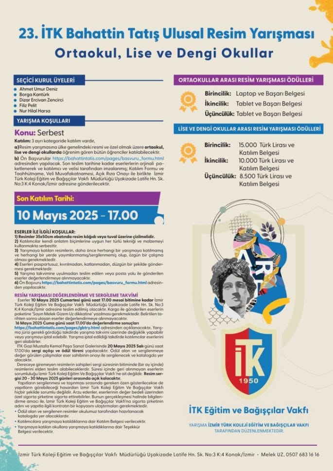 23. İTK Bahattin Tatış Ulusal Resim Yarışması 2025 Yılı