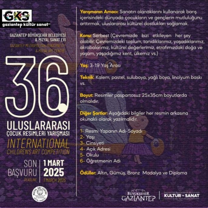 Mizyal Gallery Art Children’s 36th International Art Competition Gaziantep 2025